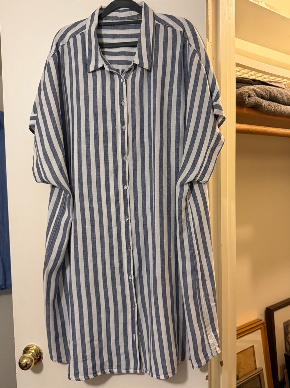 Rachel Zoe Blue and White Striped Linen Dress